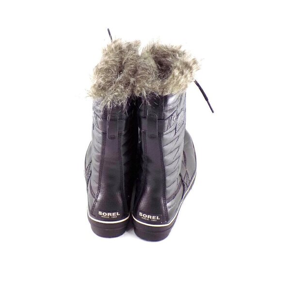 Sorel Tofino II Boots Size 7.5 Waterproof Insulated Black Faux Fur Lace Up - Picture 5 of 9
